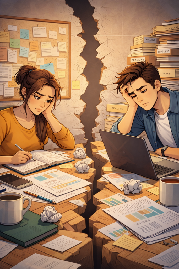 people losing motivation halfway through a project during the middle stage of work