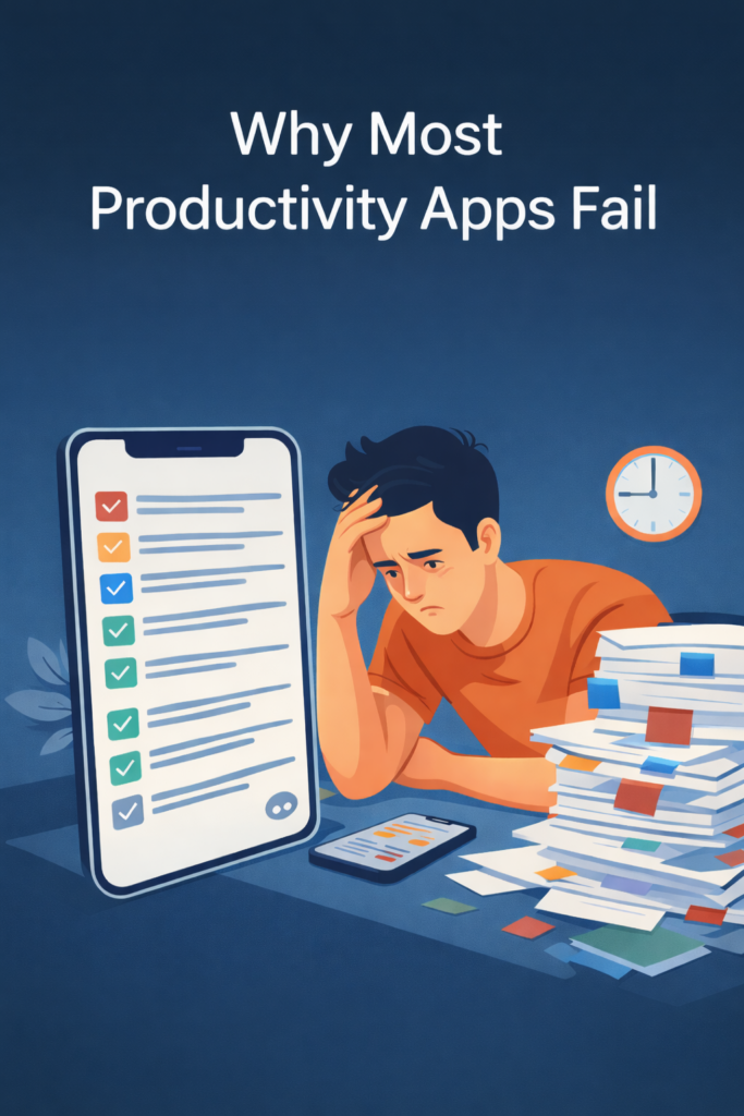 why most productivity apps fail to help people start tasks due to overwhelm and task complexity
